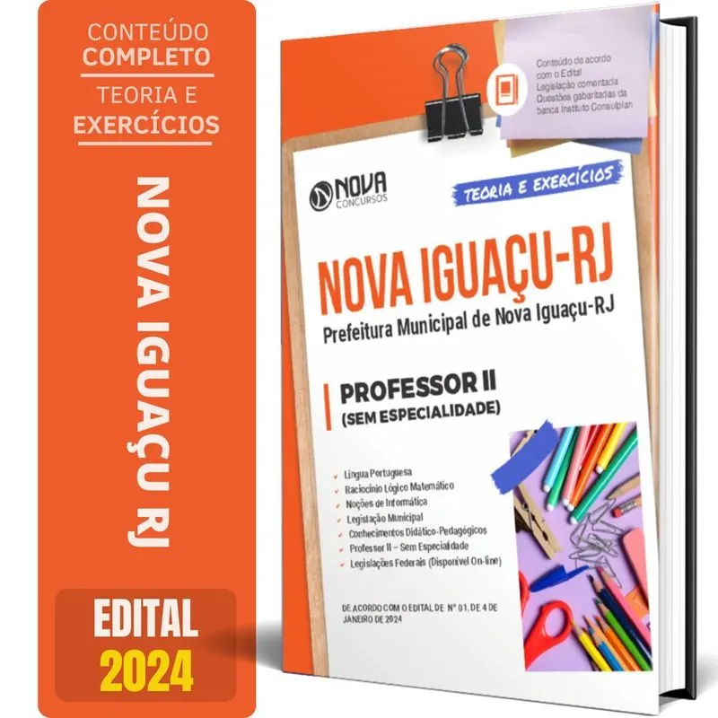 Apostila Prefeitura De Nova Iguaçu Rj 2024 - Professor Ii