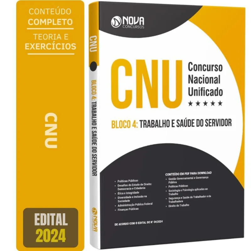 Apostila Cnu 2024 - Bloco 4 - Trabalho E Saúde Do Servidor
