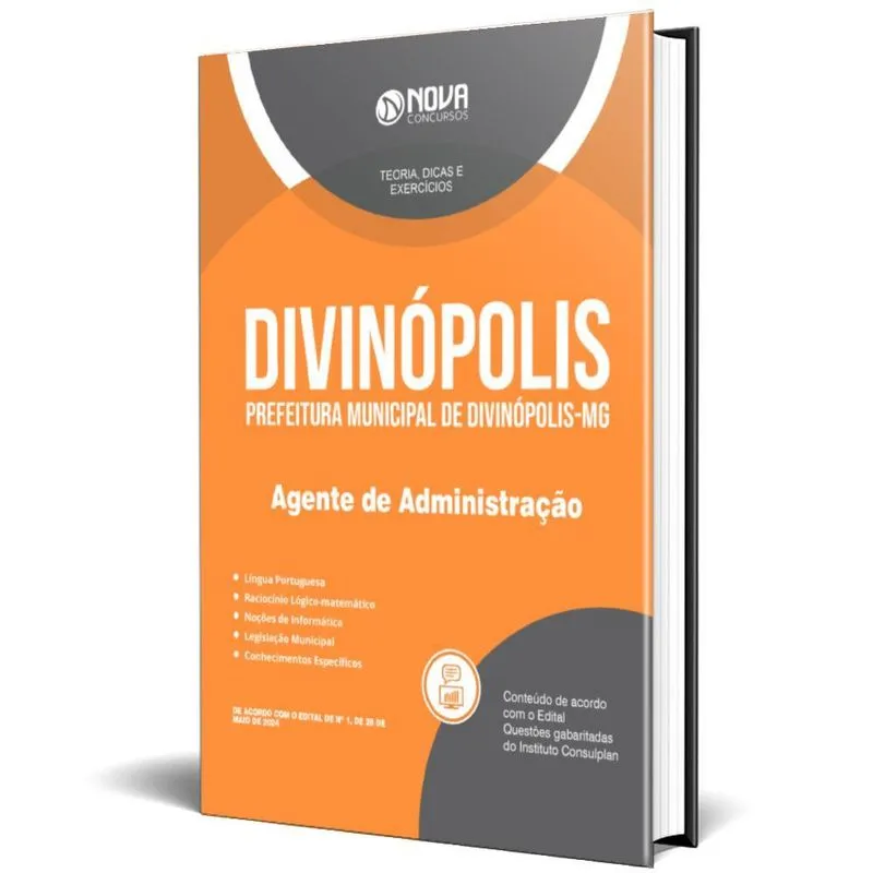 Apostila Prefeitura Divinópolis Mg 2024 Agente Administração