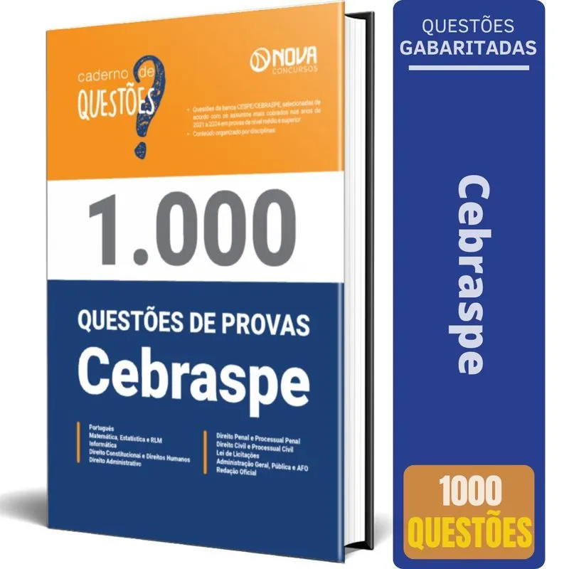 Livro 1.000 Questões Gabaritadas Da Cebraspe 2024