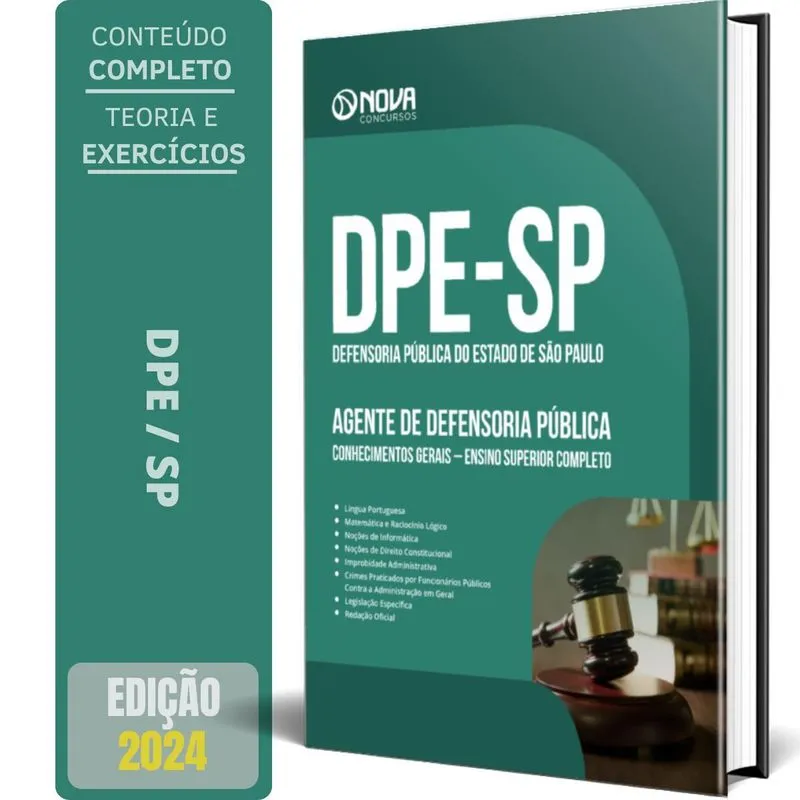 Apostila Dpe-sp 2024 Agente Defensoria Pública Conhecimentos