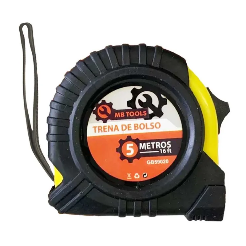 Trena C/Trava 5m Emborrachada em Plastico Mbtech Trena C/Trava 5m Emborrachada em Plástico Mbtech