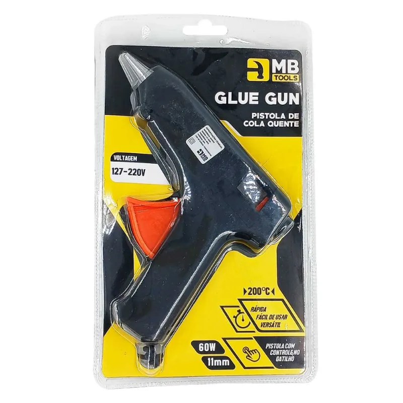 Pistola de Cola Quente Bivolt 60W em Plástico MB