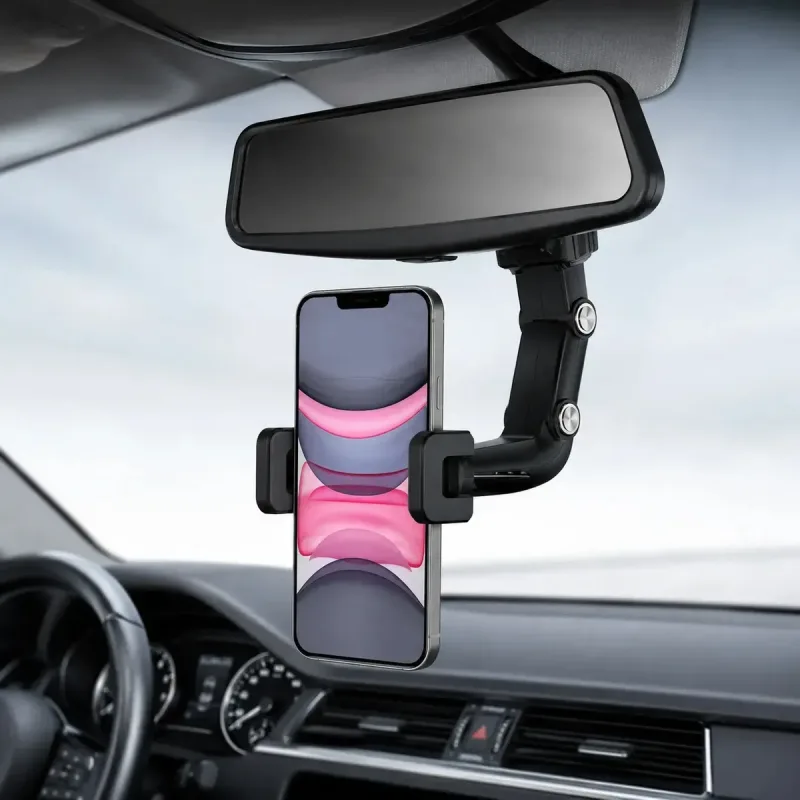 Suporte Smartphone Universal Retrovisor Carro Flexível 360°