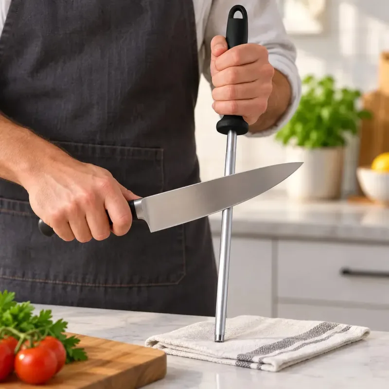 Chaira Amoladora 36cm Facas Canivete Afiador Manual Cozinha