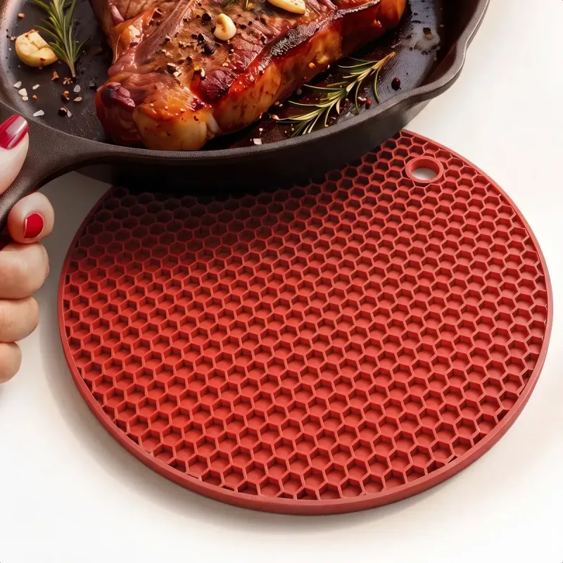 Descanso Panela Redondo Silicone Mesa Bancada Travessa 18cm