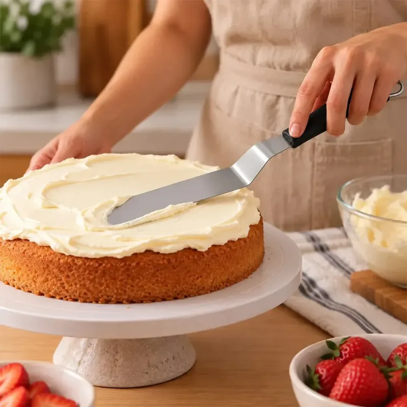 Espátula De Confeiteiro Angulada Aço Inox 8 Polegadas Bolos