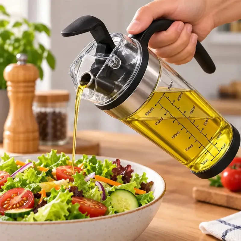Dispenser Para Óleo Azeite Com Dosador Vidro 500ml Graduado
