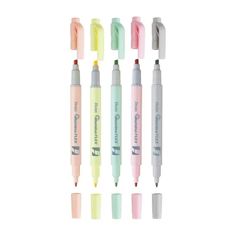 Kit Com 5 Marca Texto Illumina Flex Pentel