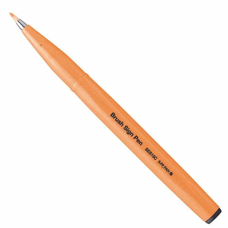 Caneta Pincel/Brush Sign Pen Pentel Avulso | FLUORESCENTE ORANGE