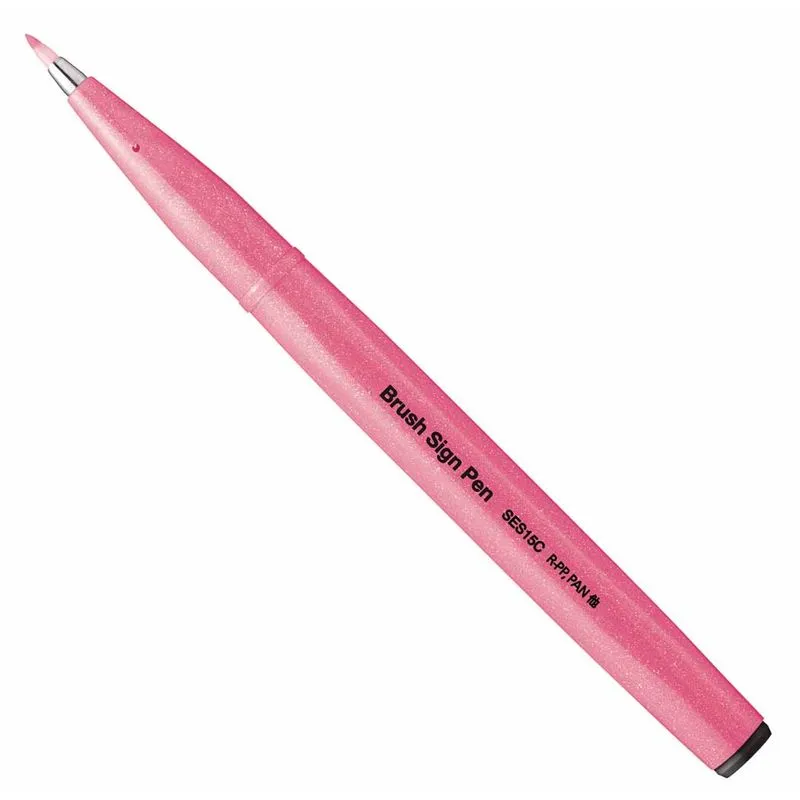 Caneta Pincel/Brush Sign Pen Pentel Avulso | FLUORESCENTE PINK