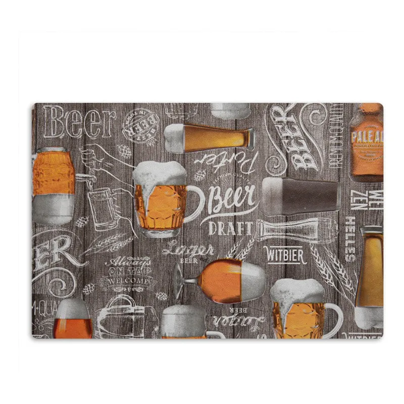 6 Jogo Americano Beer Wood - Cerveja Impermeável Pvc