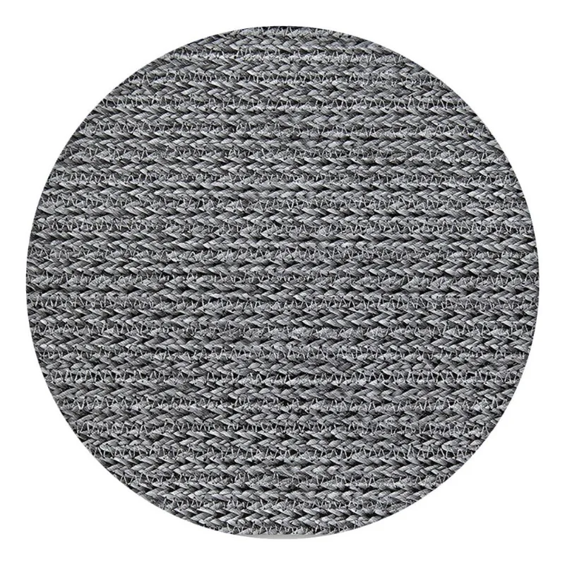 6 Jogo Americano Redondo Tricot Cinza Impermeável Pvc