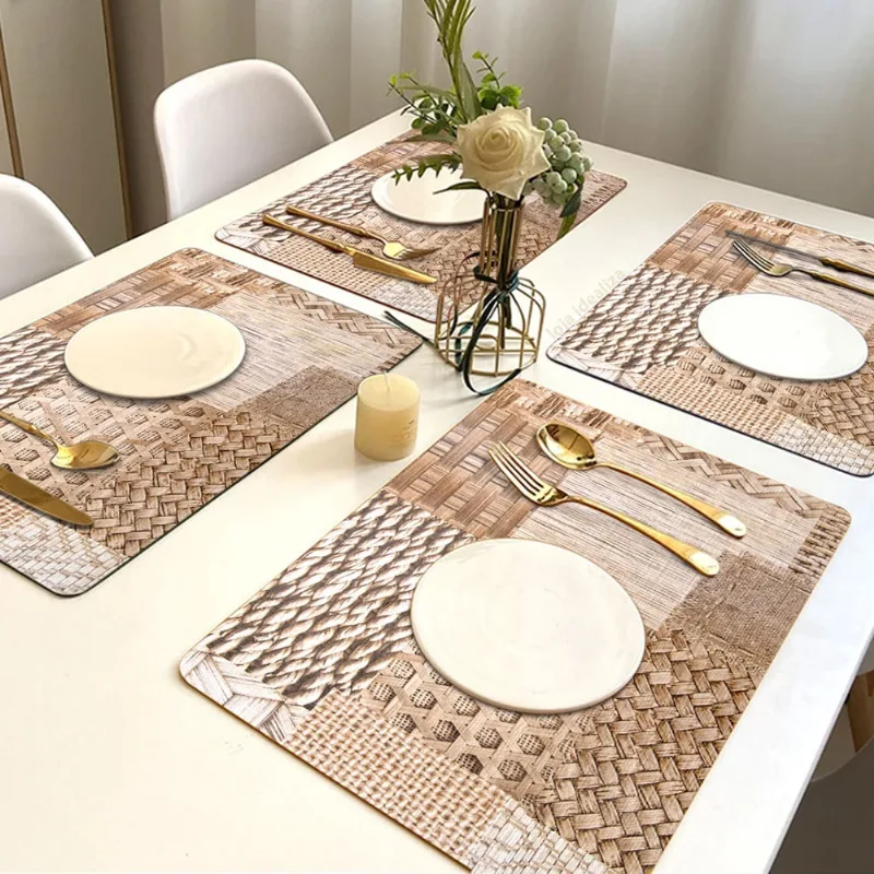 8 Jogo Americano Sisal Impermeável Pvc 8 Lugares