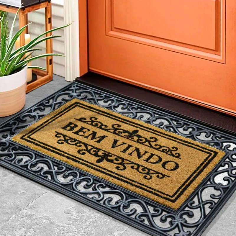 1 Tapete Porta Capacho Fibra Coco Antiderrapante 45x75 Im1pr