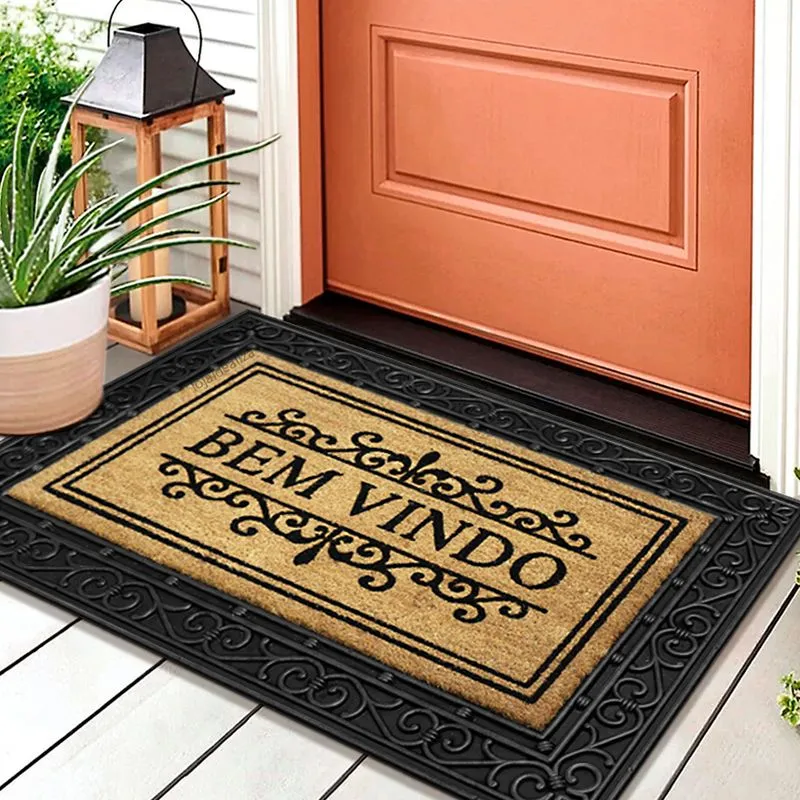 1 Tapete Porta Capacho Fibra Coco Antiderrapante 60x90 Imppt