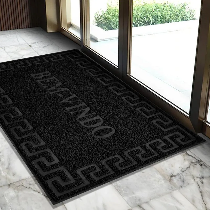 2 Tapete Porta Capacho Bem Vindo Antiderrapante Pvc Pt 60x90