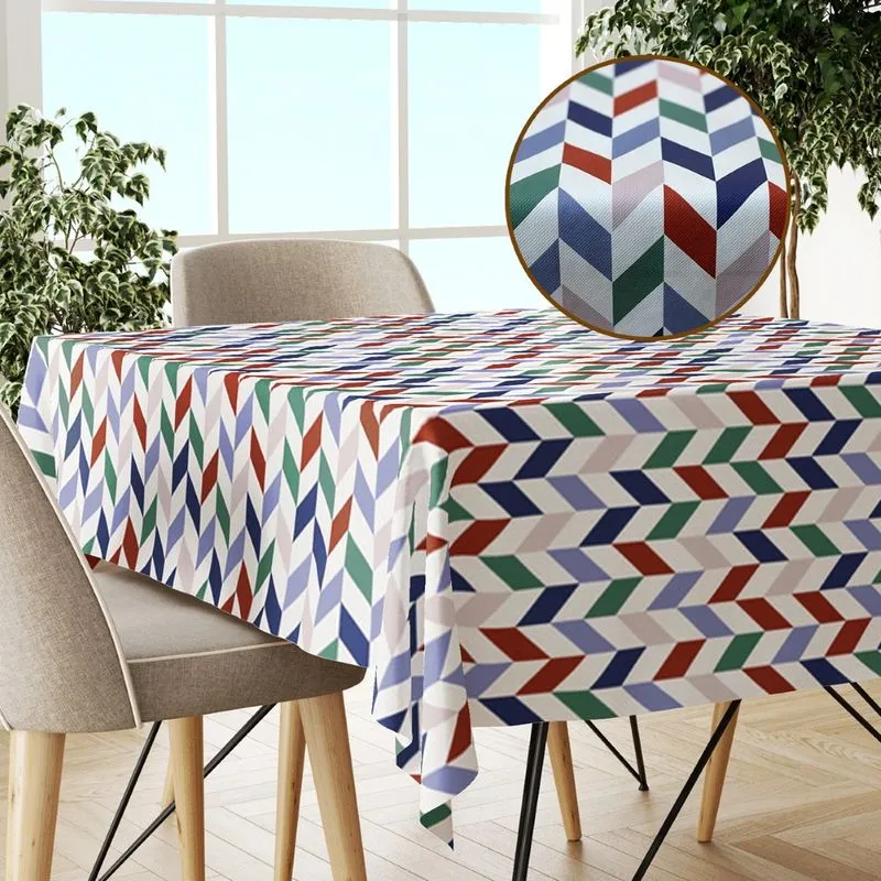 2 Toalhas Mesa Plástica Térmica Chevron Vm 2 Lugares 70 X 70