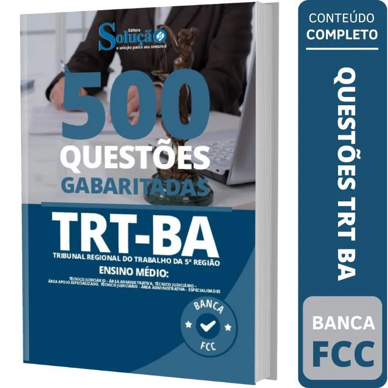 Apostila Caderno De Questões Trt Ba (ensino Médio)