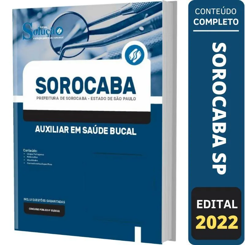 Apostila Concurso Sorocaba Sp - Auxiliar Em Saúde Bucal