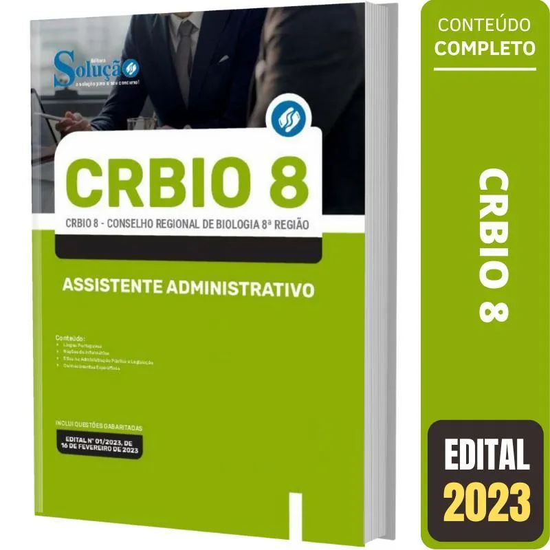 Apostila Crbio 8 - Assist. Administrativo (mar/2023) - 280 Pgs.