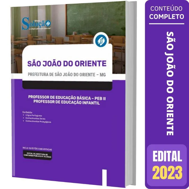 Apostila São João Do Oriente Mg - Peb 2 E Professor Infantl