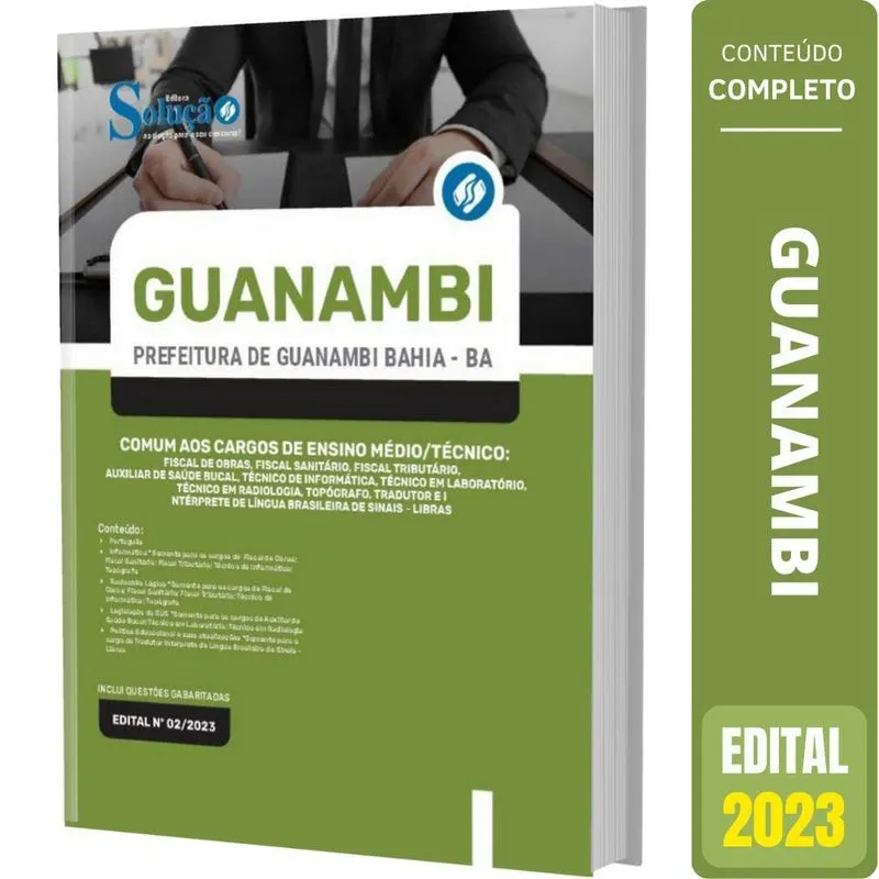 Apostila Guanambi Ba - Comum Cargos De Ensino Médio/Técnico