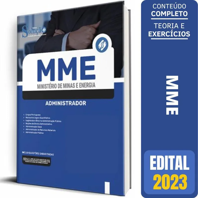 Apostila Mme Ministério Minas E Energia 2023 - Administrador