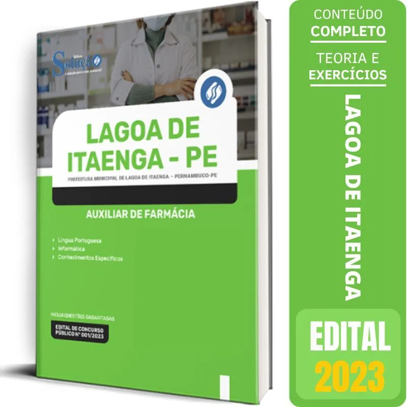 Apostila Prefeitura Lagoa Itaenga Pe 2023 Auxiliar Farmácia