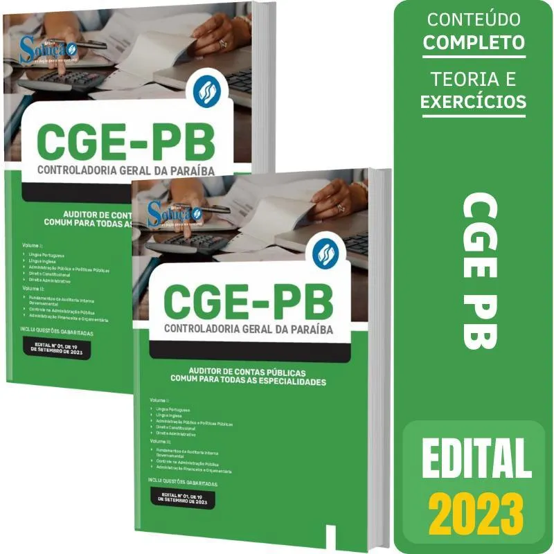 Apostila Cge-pb 2023 - Auditor Comum Todas As Especialidades
