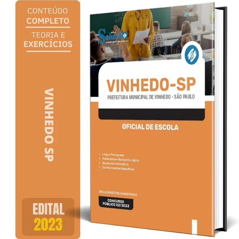 Apostila Prefeitura De Vinhedo - Sp 2024 - Oficial De Escola