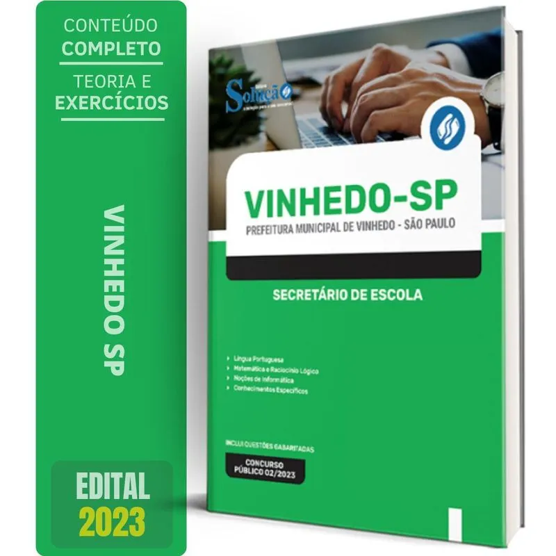 Apostila Prefeitura De Vinhedo Sp 2024 - Secretário Escola
