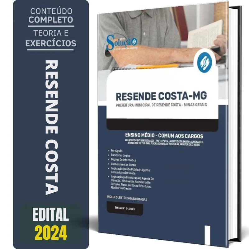 Apostila Prefeitura De Resende Costa Mg 2024 - Ensino Médio