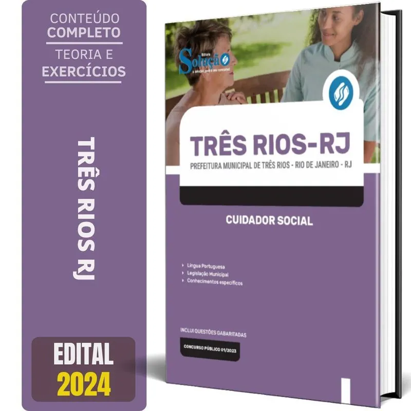 Apostila Prefeitura De Três Rios Rj 2024 Cuidador Social