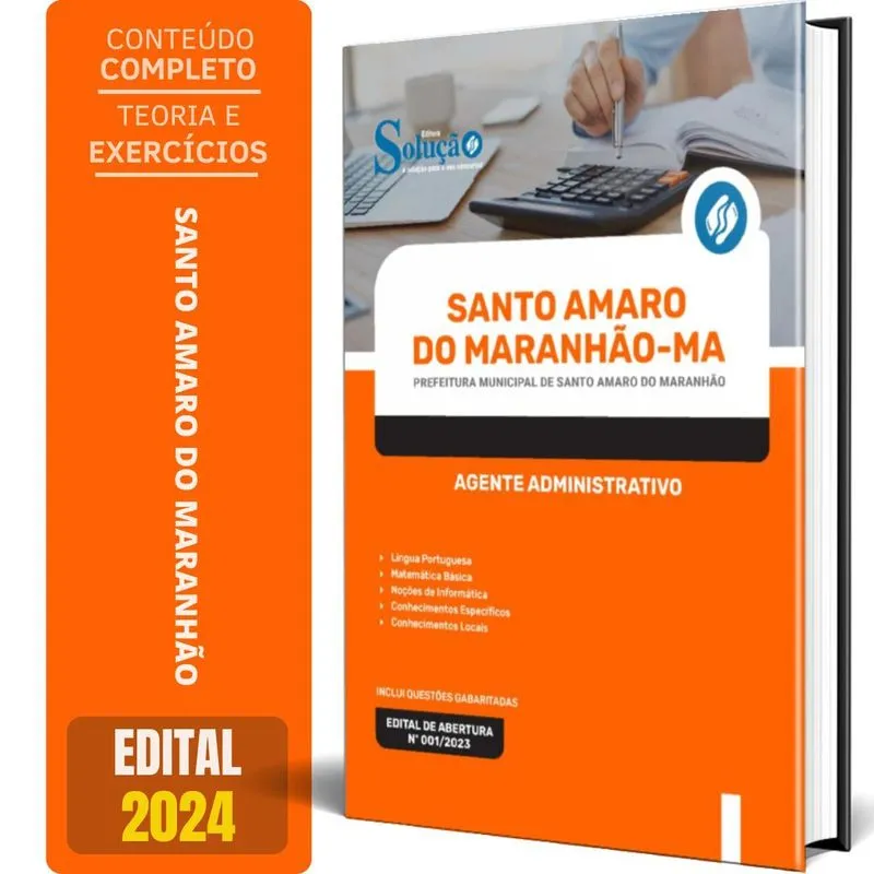 Apostila Prefeitura Santo Amaro Ma 2024 Agente