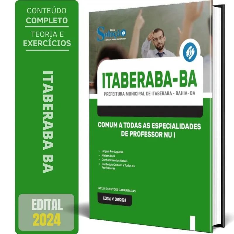 Apostila Prefeitura Itaberaba Ba 2024 Comum A Todas As