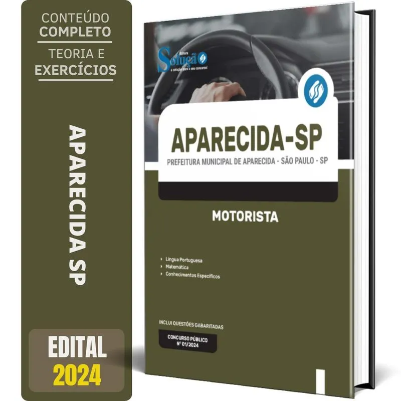 Apostila Prefeitura De Aparecida Sp 2024 - Motorista