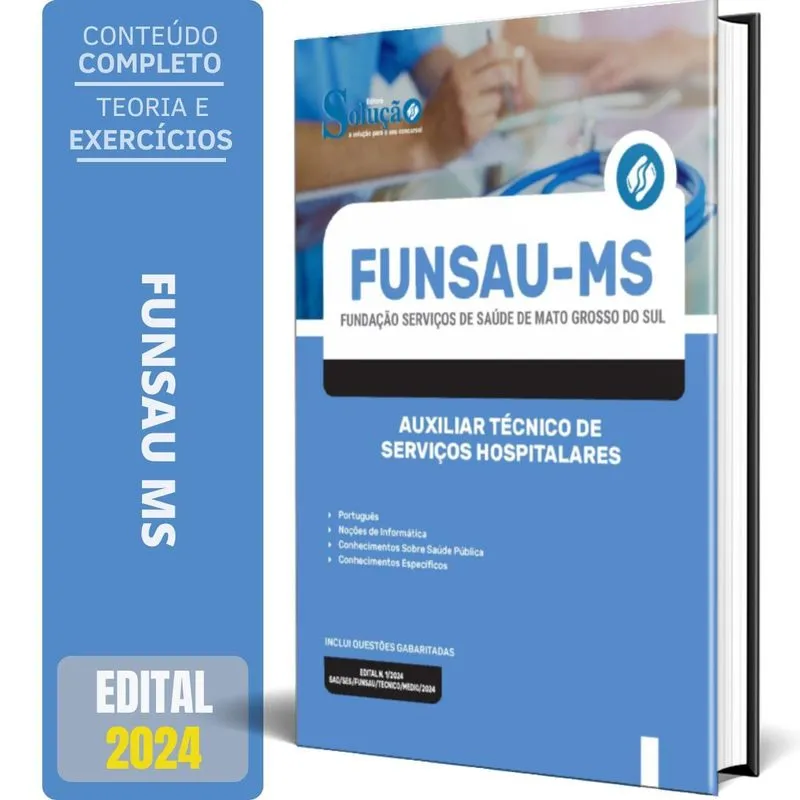 Apostila Funsau Ms 2024 Auxiliar Técnico Serviços
