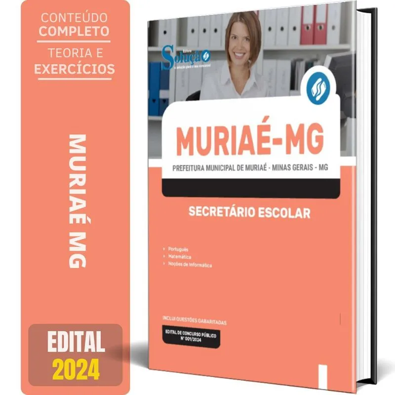 Apostila Prefeitura De Muriaé Mg 2024 - Secretario Escolar