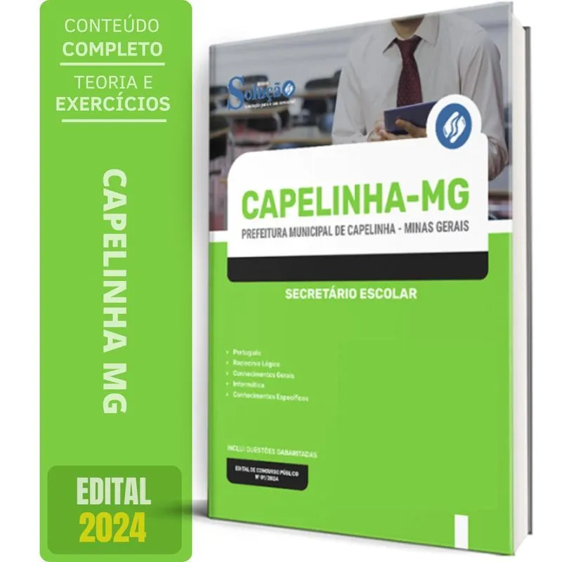Apostila Prefeitura Capelinha Mg 2024 - Secretário Escolar