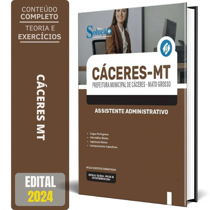 Apostila Prefeitura Cáceres Mt 2024 Assistente