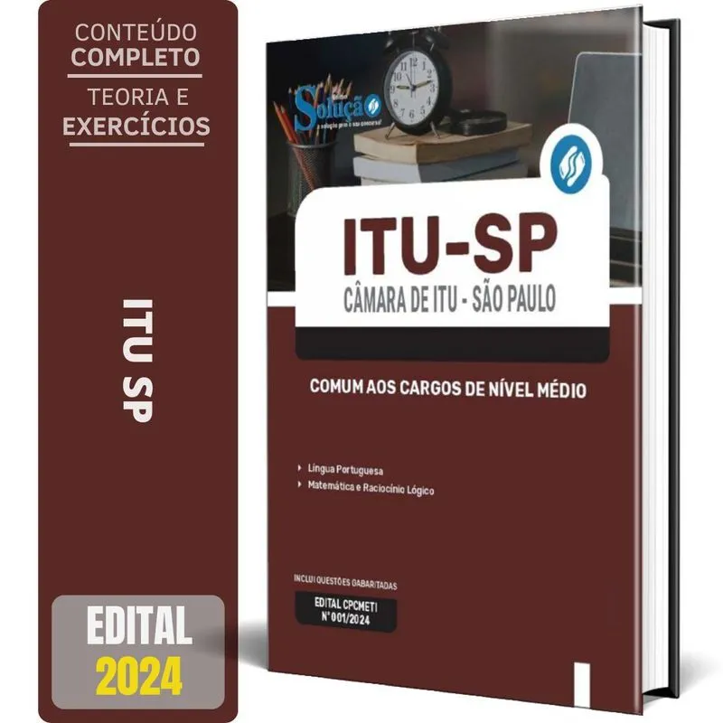 Apostila Câmara Itu Sp 2024 - Comum Aos Cargos Nível Médio