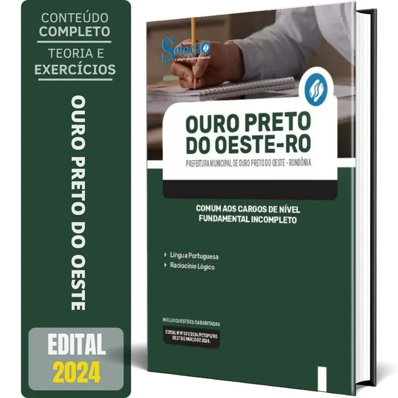 Apostila Prefeitura Ouro Preto Do Oeste Ro 2024 Comum Aos