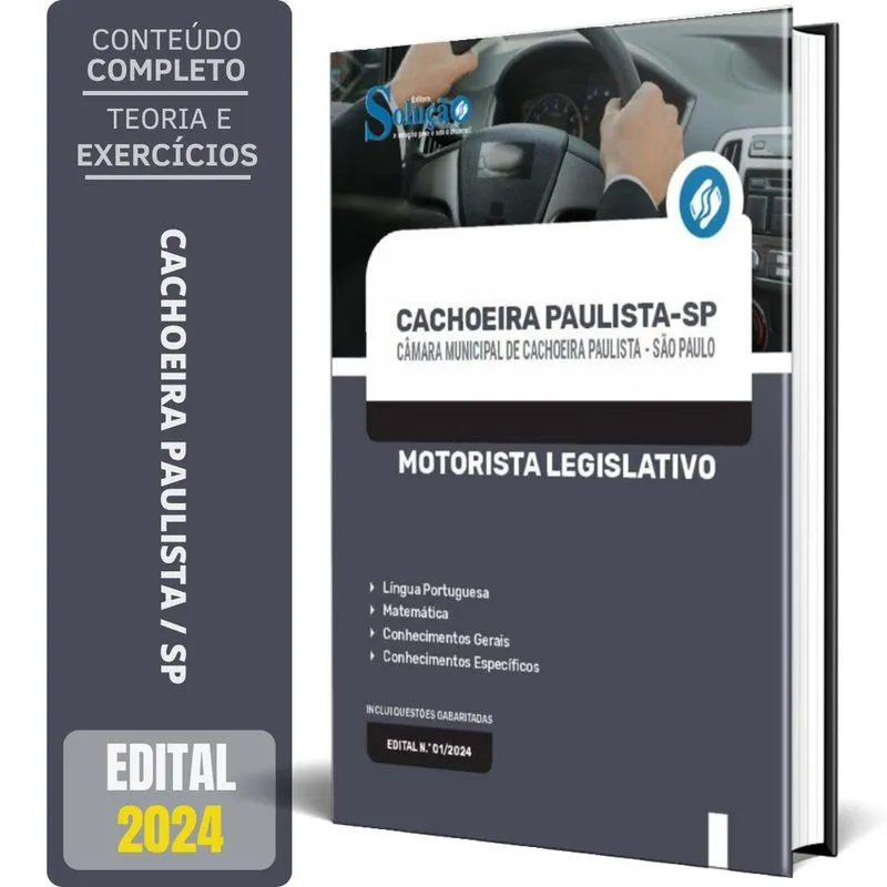 Apostila Câmara Cachoeira Paulista Sp 2024 Motorista