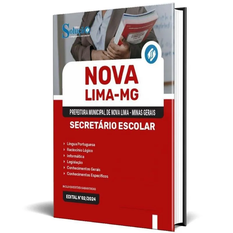 Apostila Prefeitura Nova Lima Mg 2024 - Secretário Escolar