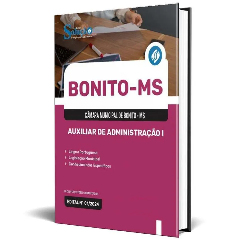 Apostila Câmara De Bonito Ms 2024 - Auxiliar Administração I