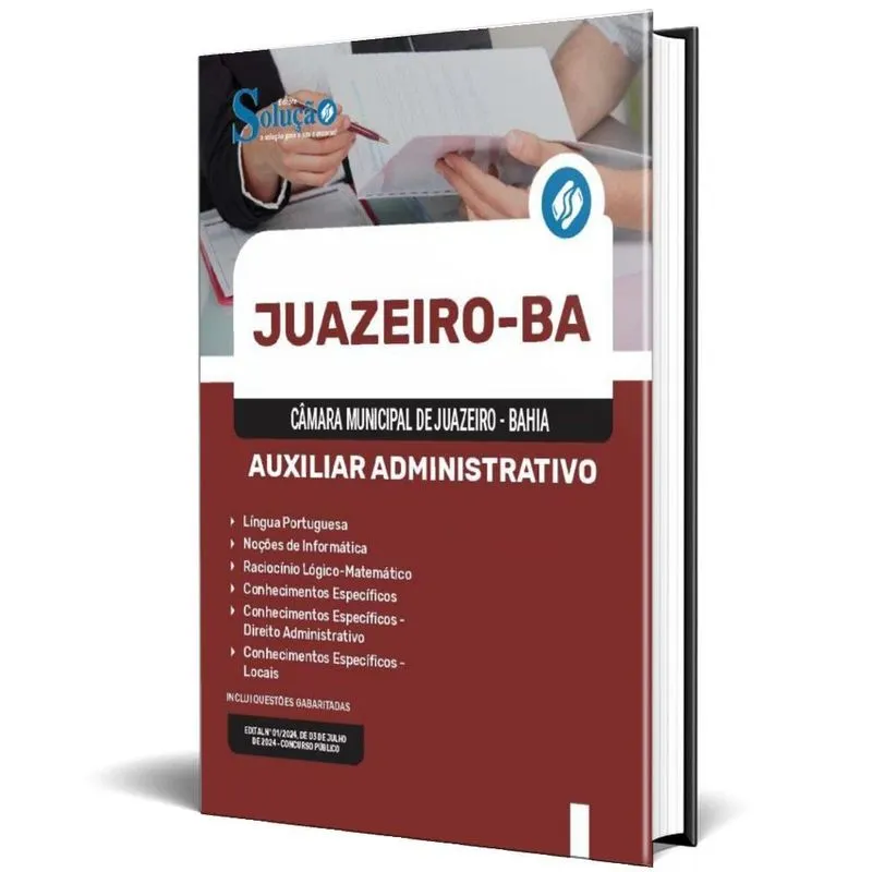 Apostila Câmara Juazeiro Ba 2024 - Auxiliar Administrativo