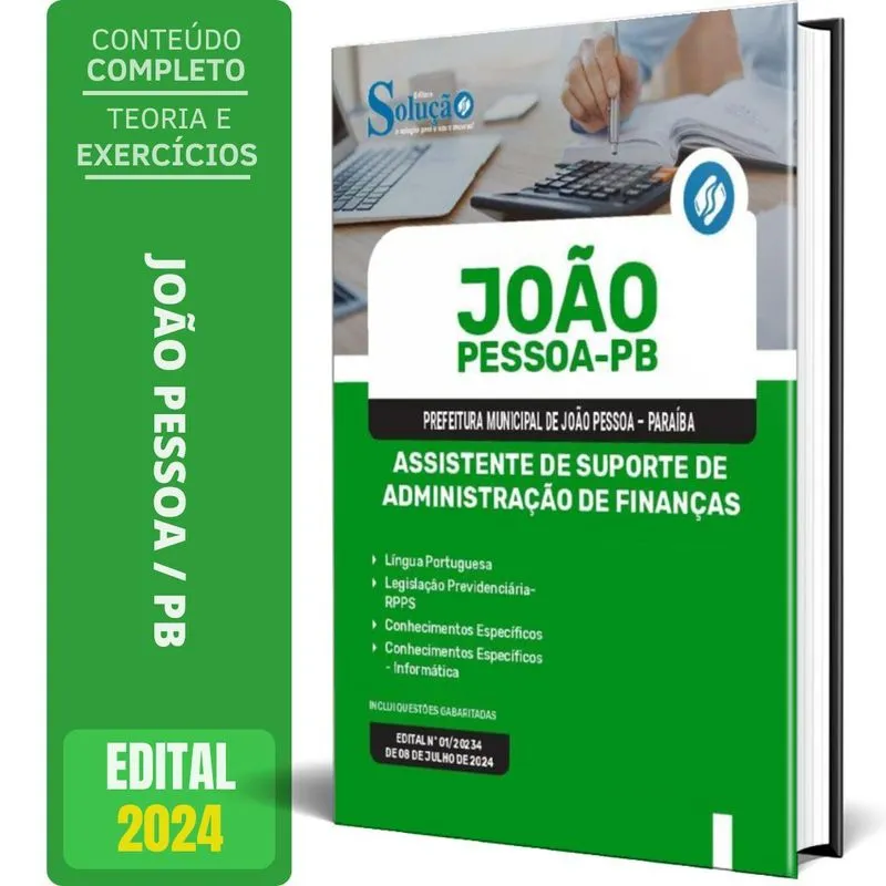 Apostila Prefeitura João Pessoa Pb 2024 Assistente Suporte