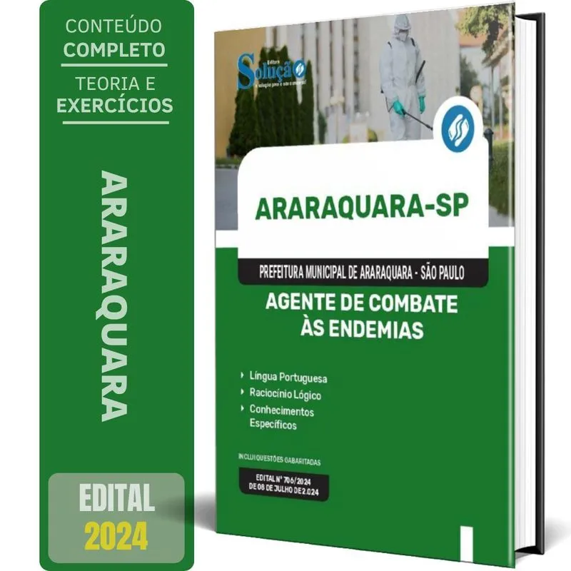 Apostila Prefeitura Araraquara Sp 2024 Agente Combate Às