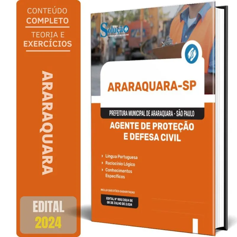 Apostila Prefeitura Araraquara Sp 2024 Agente Proteção E